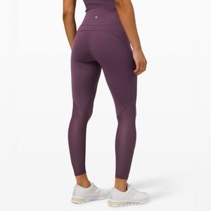 Lululemon plum mesh leg leggings (size 4)